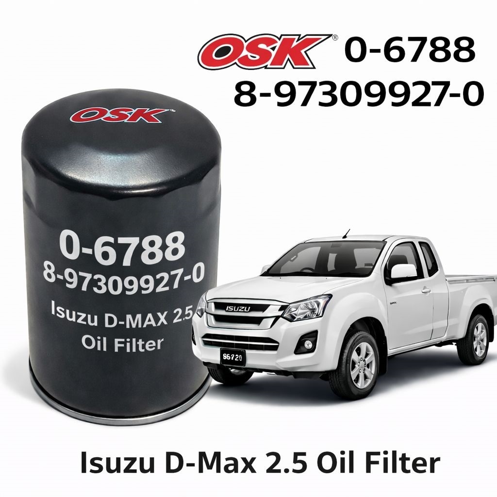 I/S D-MAX 2.5 4X4 (SHORT) กรองน้ํามันเครื่อง OSK O-6788 (8-973099270-0) (โอ-6720)