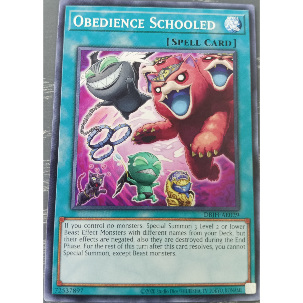 YUGIOH Obedience Schooled [DBJH-AE029-C] การ์ดเดี่ยว OCG