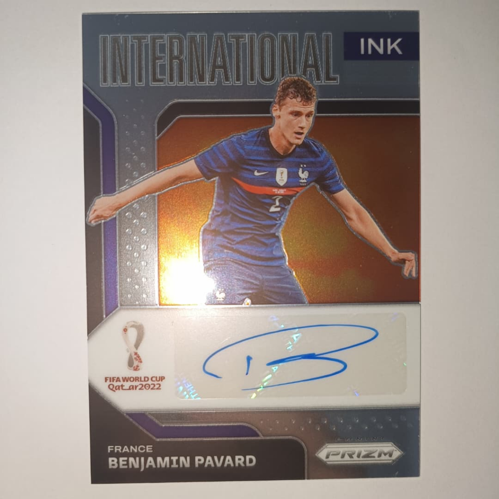 Benjamin Pavard 2022 Panini Prizm World Cup International Ink Autograph Card