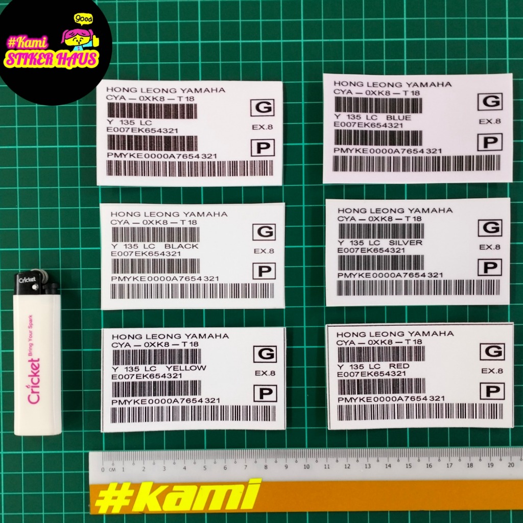 Yamaha LC135 Tail Barcode Sticker lc135 lc บาร์โค้ด / Y 135 LC