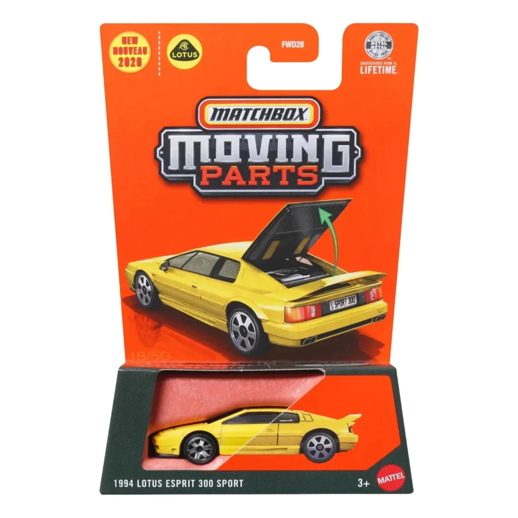 Matchbox 1994 Lotus Esprit 300 Sport - สีเหลือง (Moving Parts) - ใหม่สําหรับ 2026