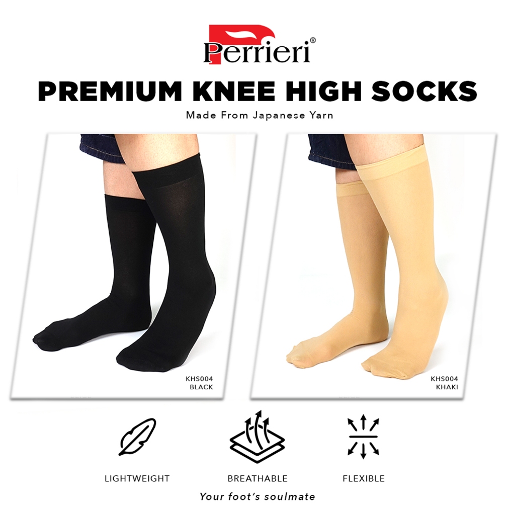 Perrieri Women Premium Sock KHS004 (สีดํา/กากี) & KHS005 Sock (สีดําพรีเมี่ยม)