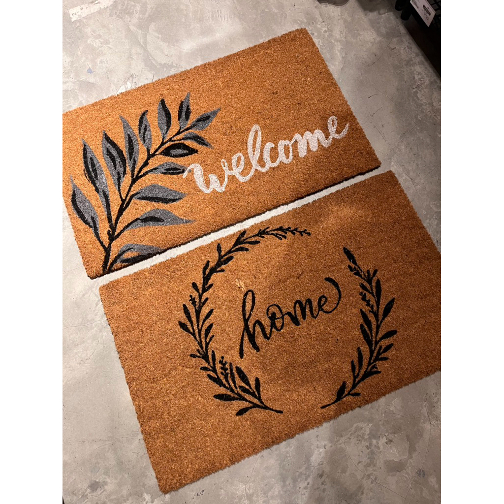 ! Alas Kaki Welcome Vintage Outdoor Floor Mat Coconut Husk Foot Rusk Door Mat SSF