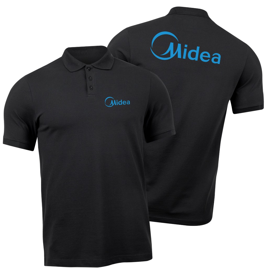 Midea AC Technician Front Back Tee 60% Cotton 40% โพลีเอสเตอร์ 180gsm Polo Collar เสื้อยืด Unisex