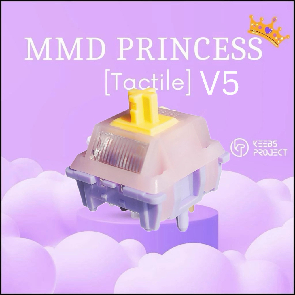 MMD Princess Purple V5 Tactile Switches 5 Pin | สวิตช์คีย์บอร์ดเครื่องกล | Hot-Swap RGB คีย์บอร์ดแบบกําหนดเอง
