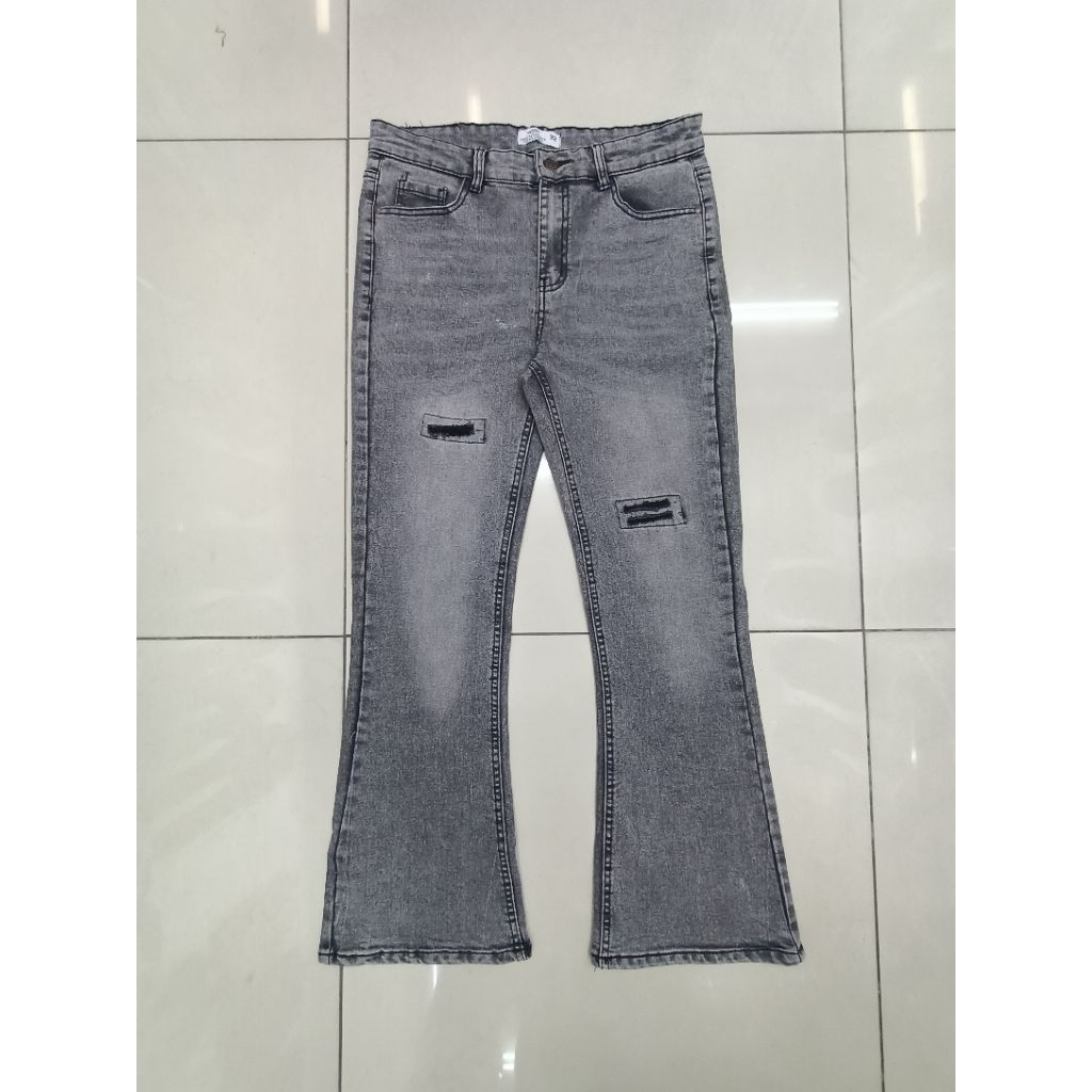Ripped women boot cut กางเกงยีนส์ acid wash 24.to.38