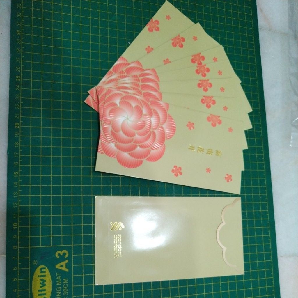 แผนภูมิมาตรฐาน Ang pow ซองสีแดง 8 ชิ้น