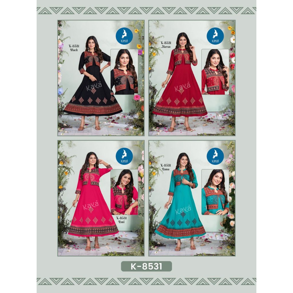 LONG KURTIS IN RAYON COTTON
