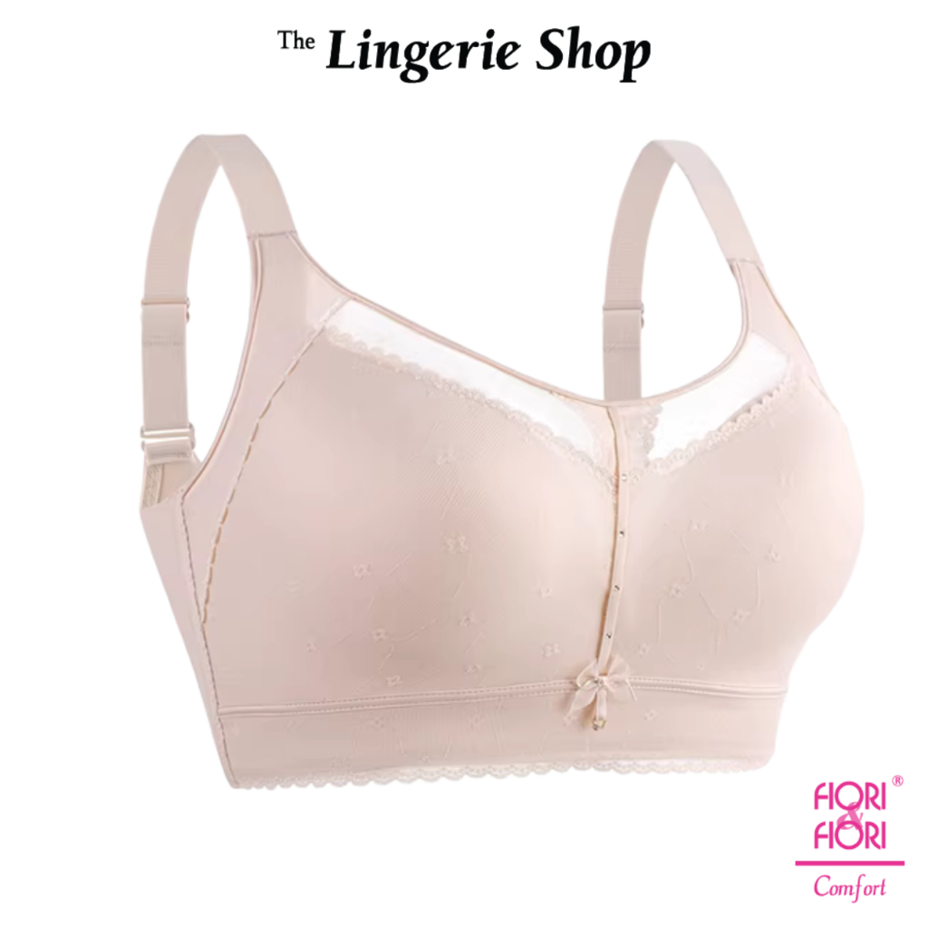 Fiori & Fiori Dorah Full Support Non-Wired Light Cup Bralette Flora Lace Daily Bra D-cup 10-11163