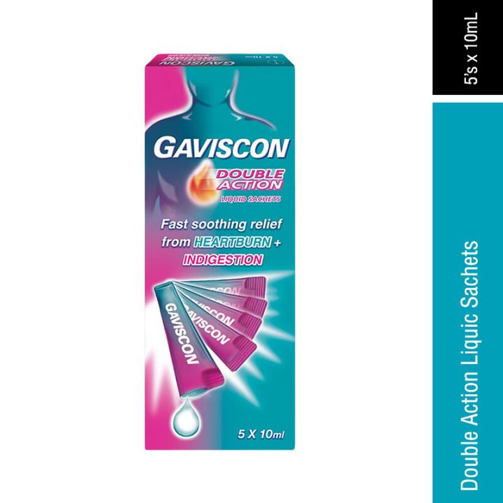 Gaviscon Double Action Liquid Sachet 5x10ml/กล่อง