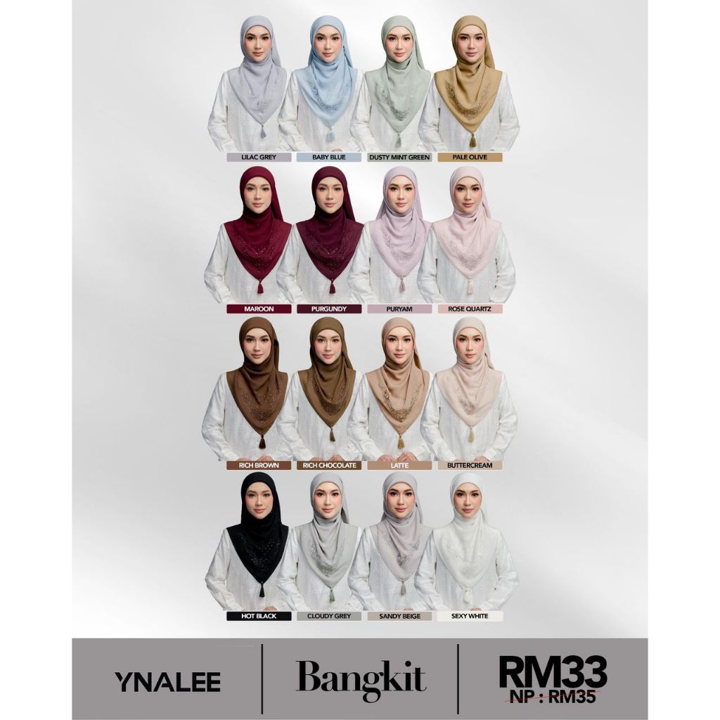 ใหม่! YNALEE BANGKIT SERIES BAWAL CHIFFON VOILE BIDANG 45