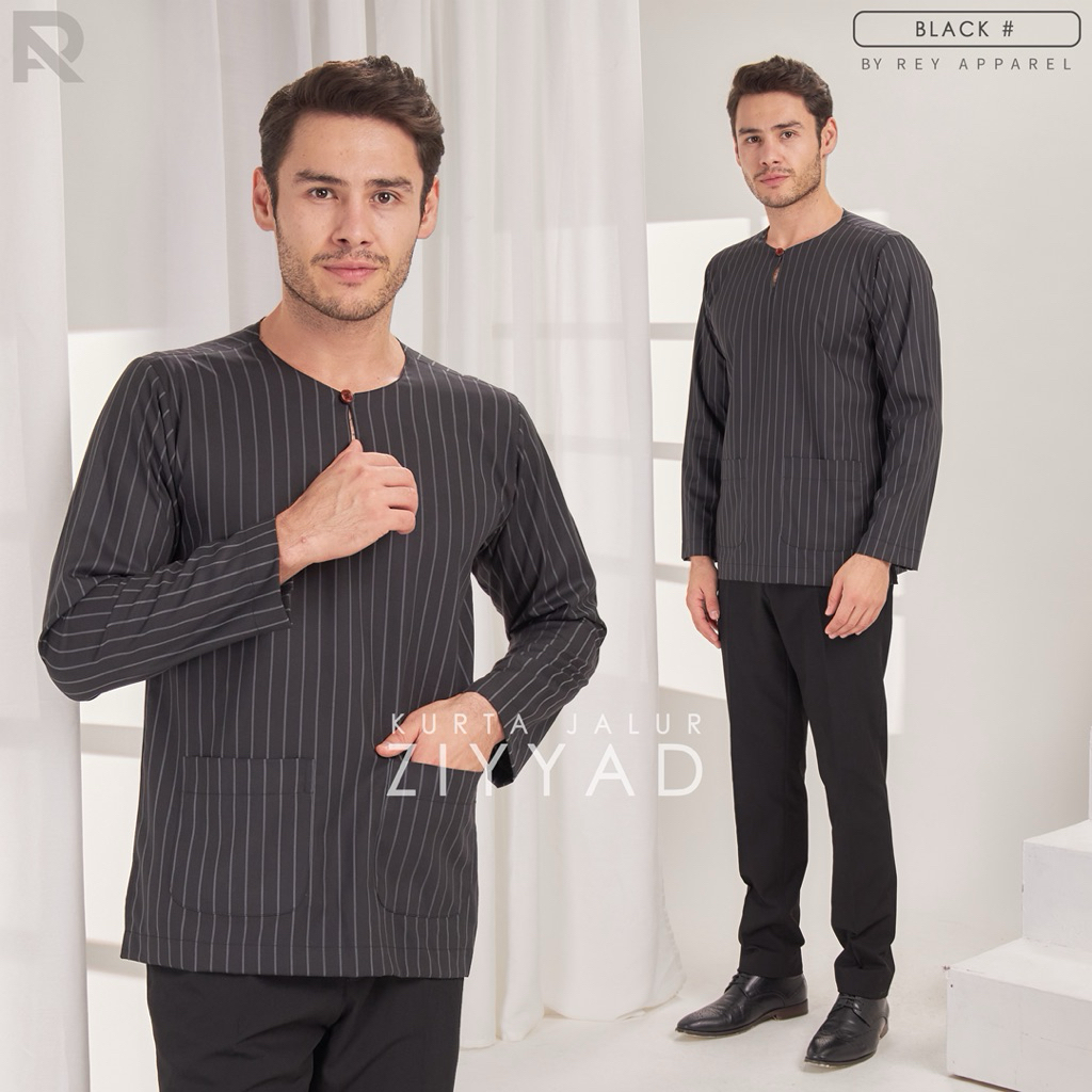 BLACK Kurta Jalur Relaxed Fit Exclusive