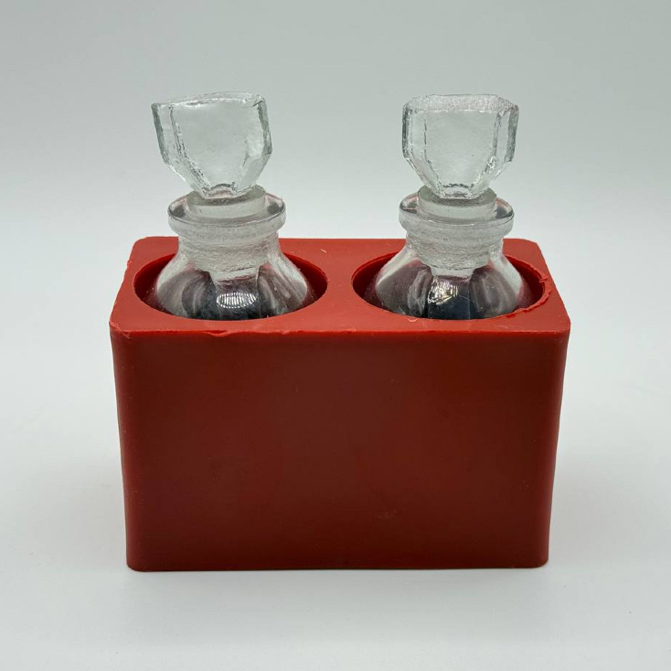 ฐานพลาสติก - ชุดขวดกรดกลมพร้อมฐานพลาสติก / Botol Isian Asid Tapak Plastik AUE Creation