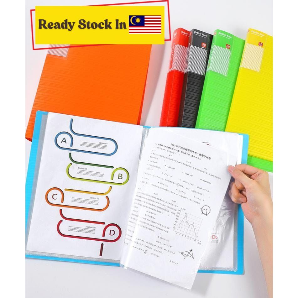 Kaki Jimat A4 20/30 pocket File Holder Clear File Organizer Display Book Clear Holder