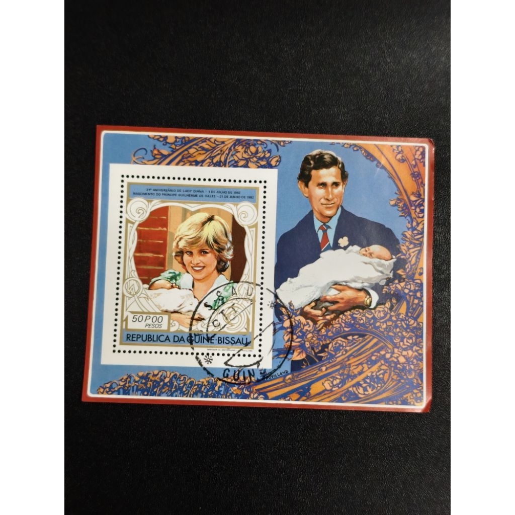 BS08A Guinea Bissau 1982 ครบรอบ 31 ปี แสตมป์ Lady Diana SS 1v ยกเลิก