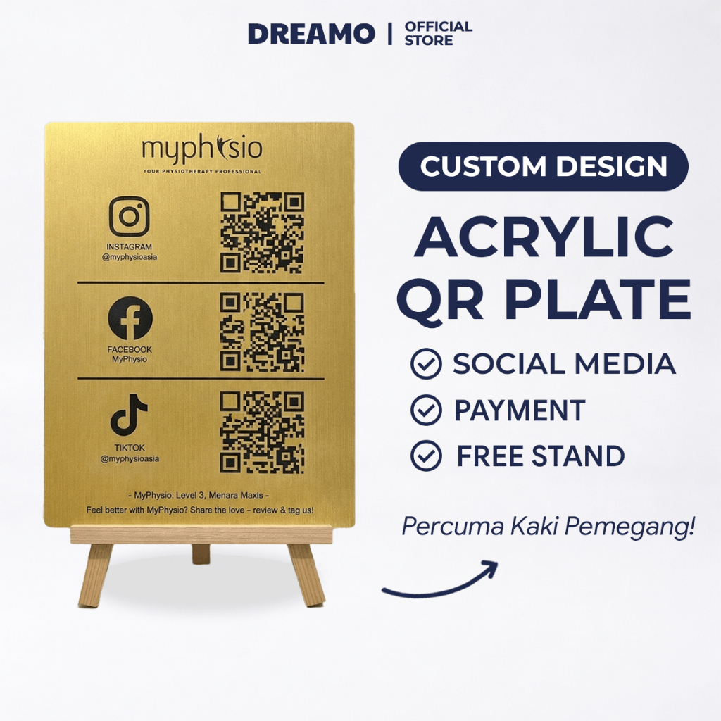Custom อะคริลิคออกแบบแผ่น QR Code Sign สําหรับ Social Media DuitNow Bank eWallet Payment Papan Tanda