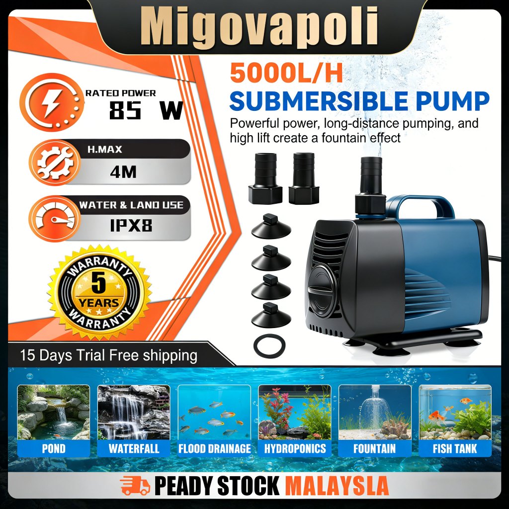 ปั๊มน้ําตู้ปลา ECO สะเทินน้ําสะเทินบกประหยัดพลังงาน BO-2000a BO-5800A BO-9000A ปั๊มบ่อ Kolam . 水泵