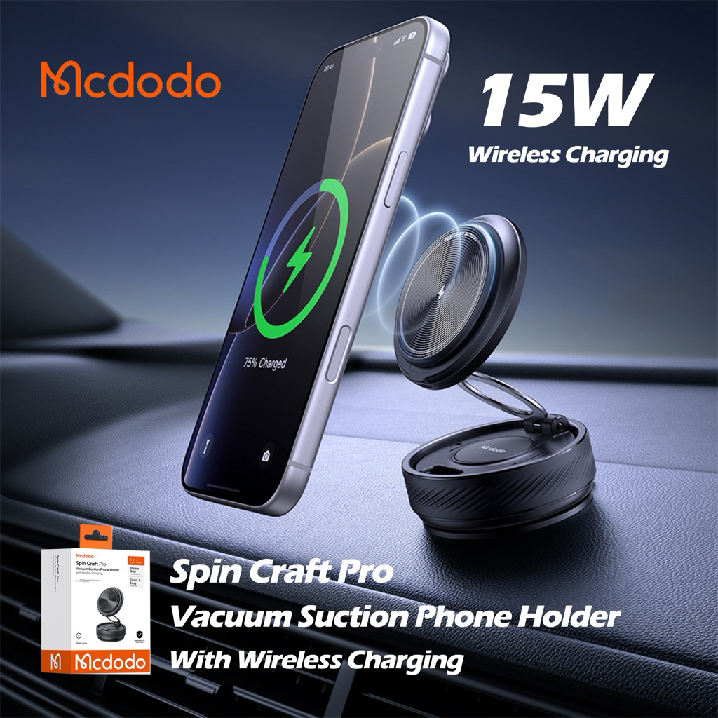 Mcdodo CH-861 SpinCraft Pro Magnetic Vacuum Phone Holder 15W Wireless Charging แรงดูด