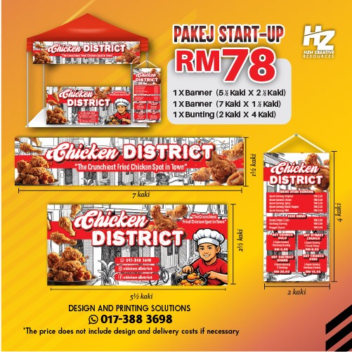 PAKEJ BANNER AYAM GUNTING / AYAM GORENG
