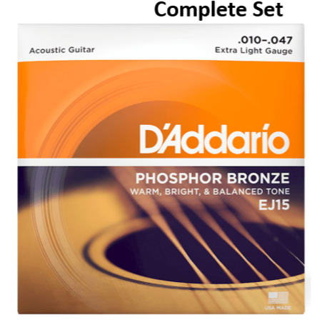 สายกีต้าร์โปร่ง Tali Guitar Dadario EJ15 Extra Light EJ16/EJ13/EZ890/EXL/EJ27N Guitar String