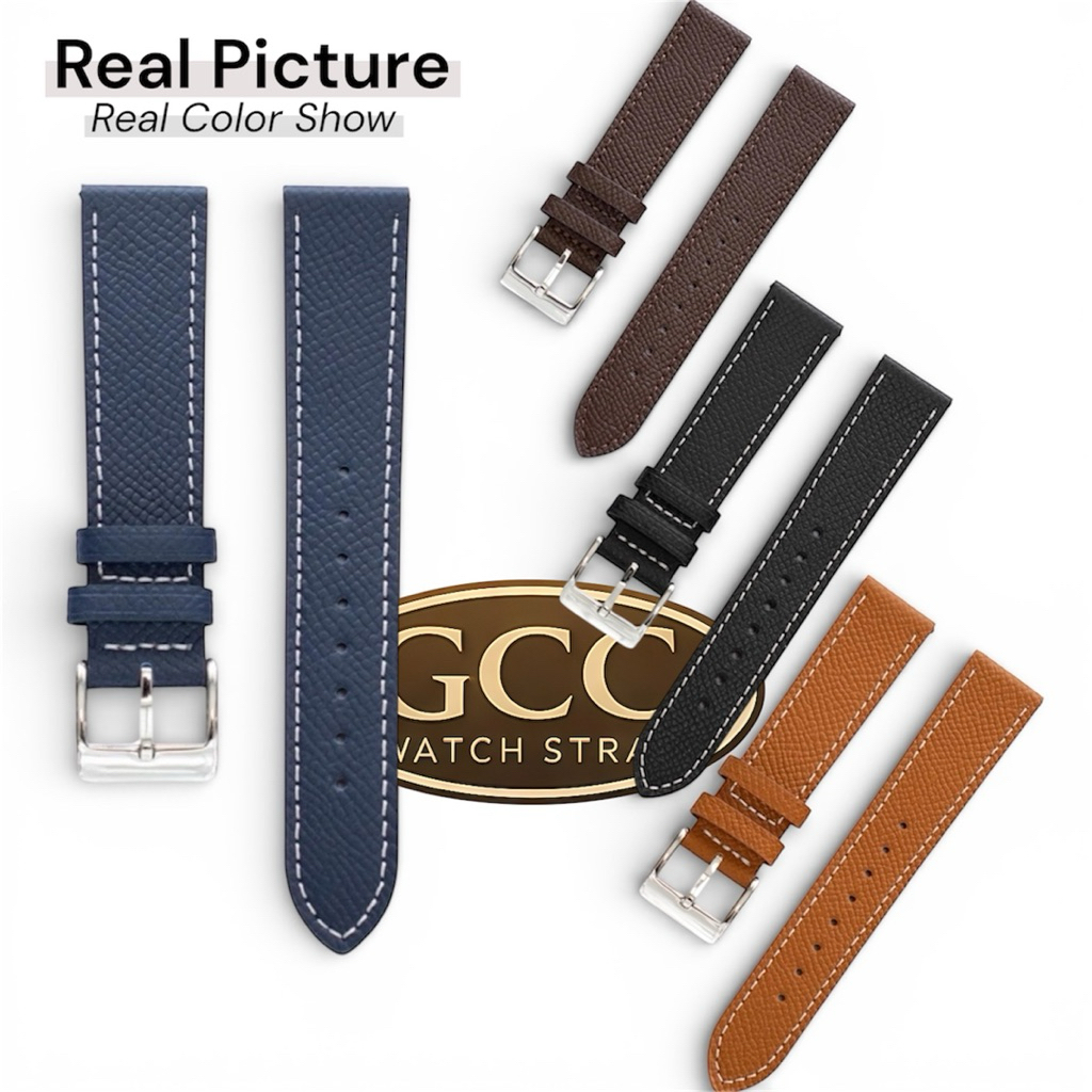 Epsom Design Cowhide Leather Watch Strap Quick Release Pin Watch Band 18mm 20mm 22mm