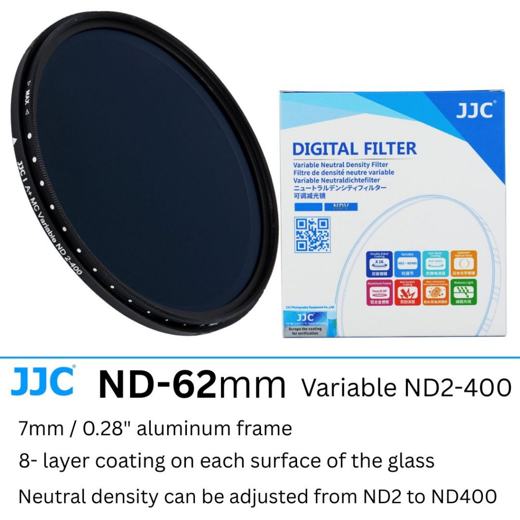 JJC Variable Neutral Density (VND) Filter Series - ND2 ถึง ND400