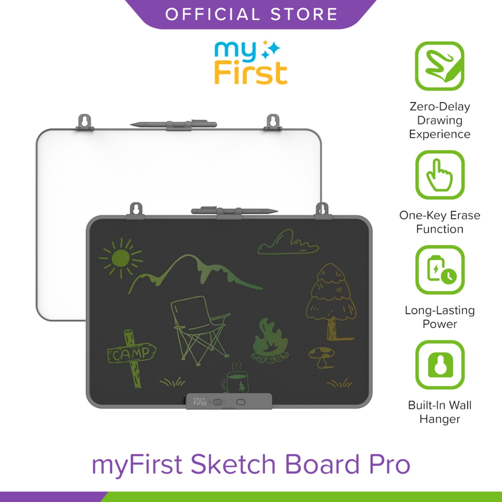 [ใหม่] myFirst Sketch Board Pro Dual Display | แท็บเล็ตการเขียน จอแอลซีดี + ไวท์บอร์ด กระดานวาดภาพสําหรับเด็ก