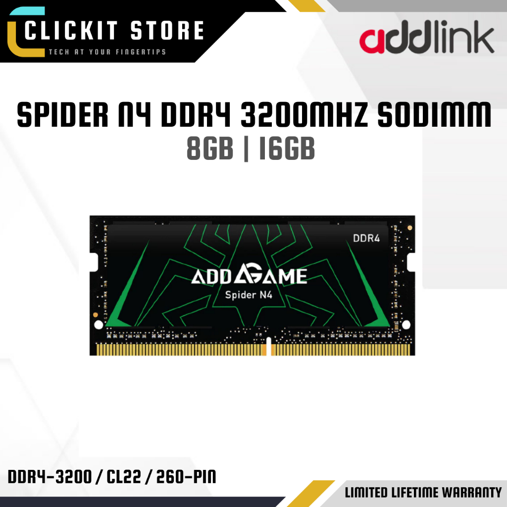 ADDLINK SPIDER N4 SO-DIMM DDR4 3200MHZ หน่วยความจํา - 8GB / 16GB