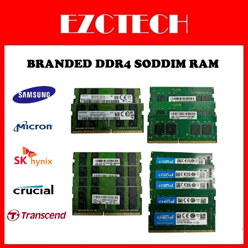 SAMSUNG SK HYNIX CRUCIAL DDR4 SODIMM 3200 RAM LAPTOP RAM (ใช้แล้ว)