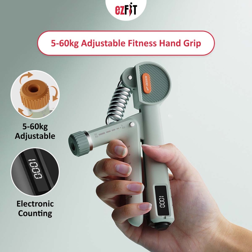 EzFit 5 กก.-60 กก.ปรับ Hand Gripper ฟิตเนสมือออกกําลังกายทนทาน Hand Strength Pengut Genggaman Tangan