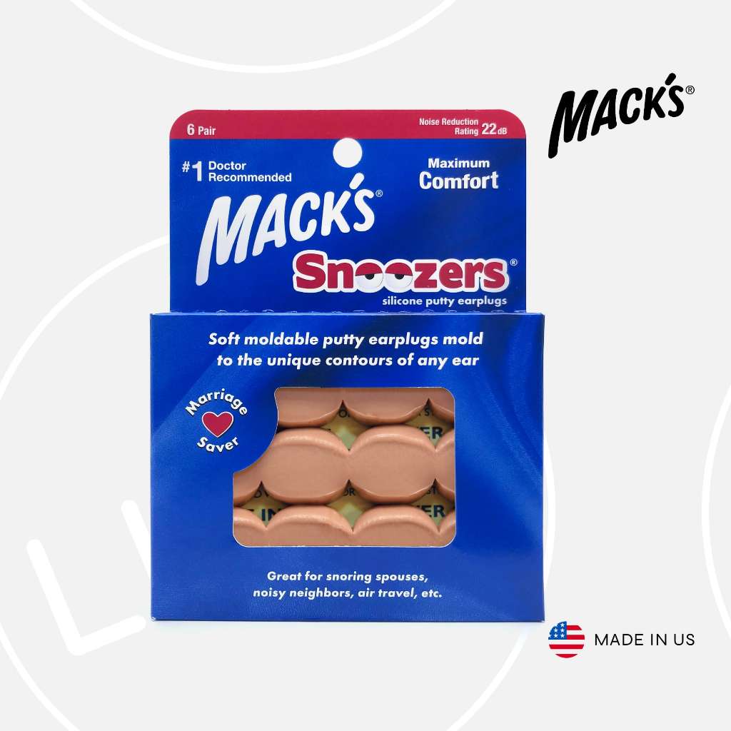 Mack's Snoozers Silicone Putty Earplugs | ที่อุดหูซิลิโคน สำหรับนอนหลับ กันเสียงกรน ลดเสียงรบกวน
