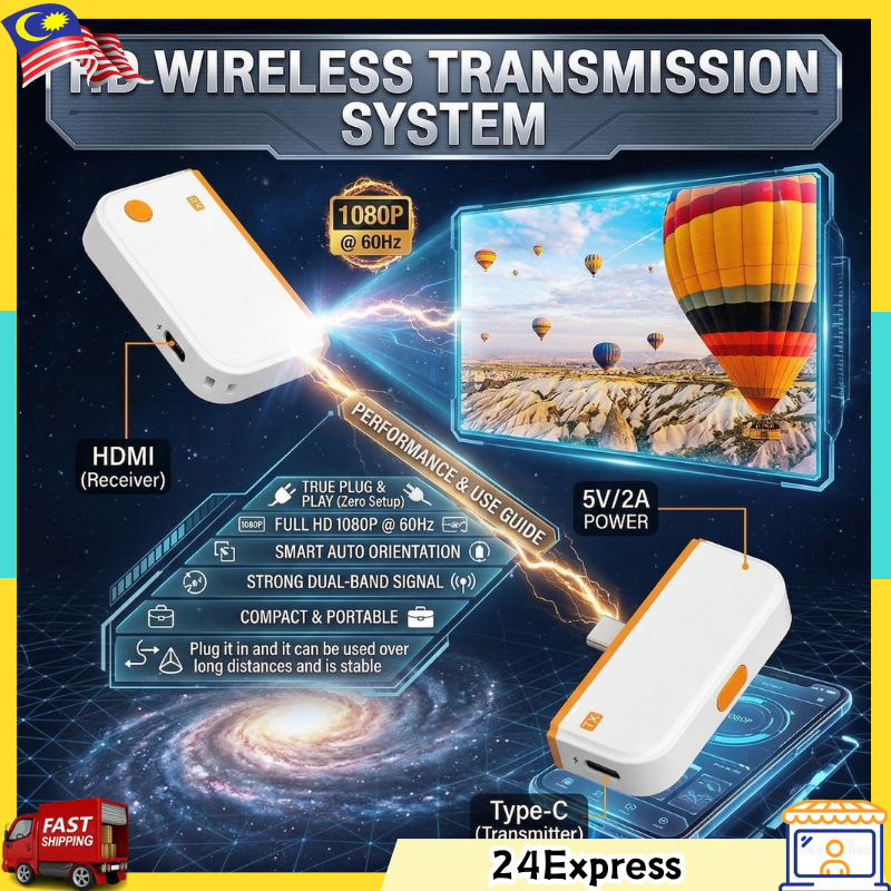 เครื่องส่งสัญญาณและตัวรับสัญญาณ HDMI ไร้สาย 1080P ชุดขยาย HDMI ไร้สายสําหรับสตรีมมิ่งวิดีโอเสียงไปยั