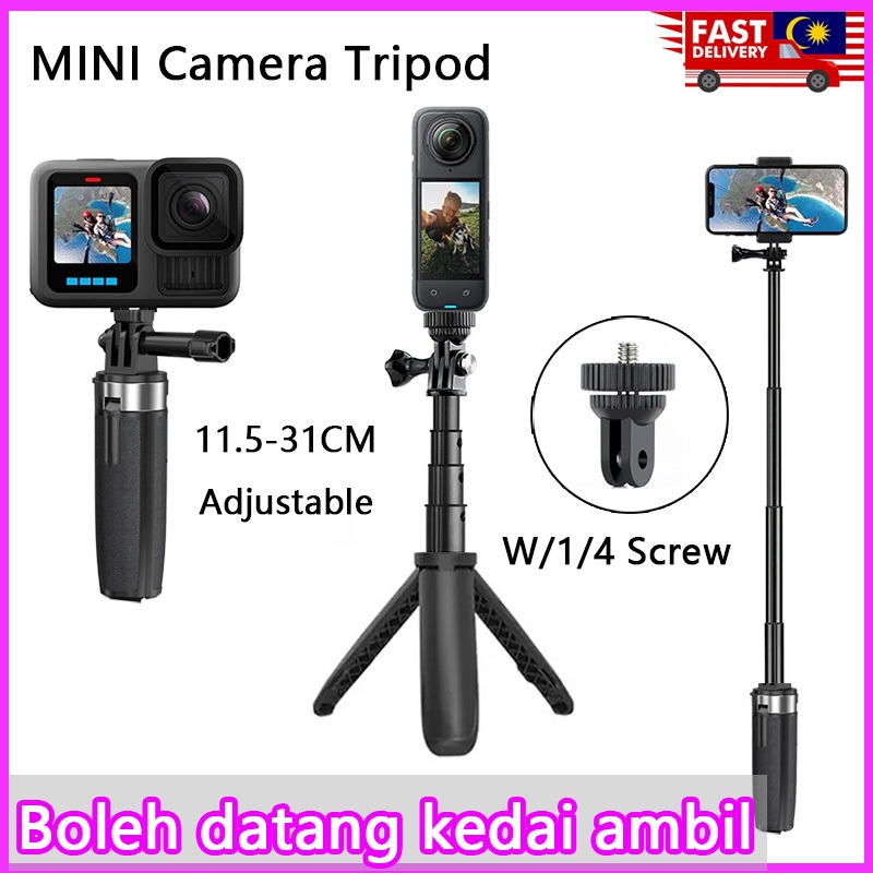 3in1 อลูมิเนียมกันน้ํา Selfie Stick สําหรับ GoPro Hero 13 12 11 10 9 8 7 6 5 4, Fusion, Max, Session