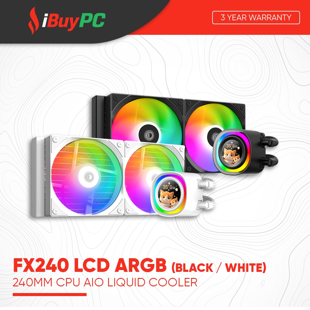 ID-COOLING FX240 LCD ARGB 240mm CPU AIO Liquid Cooler (ดํา/ขาว)