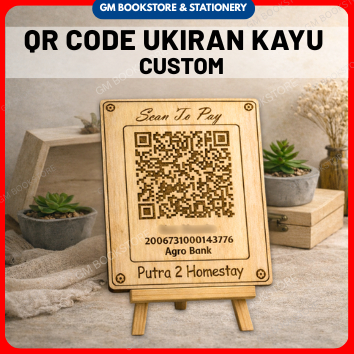 EWALLET QR CODE MAE / MAYBANK QRPAY / TNG /GRAB PAY QR CODE WOOD ENGRAVE MYSEJAHTERA LASER ENGRAVING