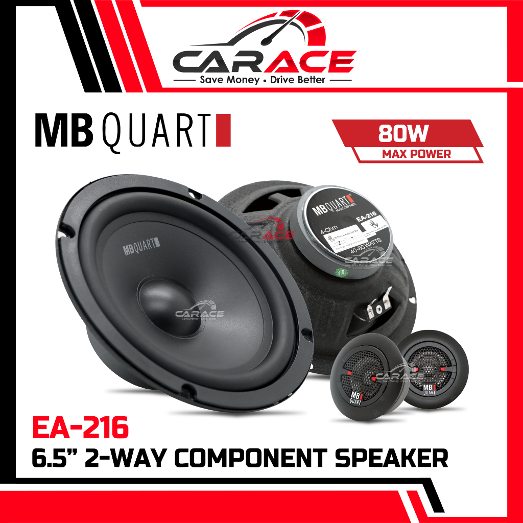 MB Quart EA Series 6.5" ชุดส่วนประกอบลําโพงรถยนต์ Kereta 2Way MidBass 80W MBQuart EA-216