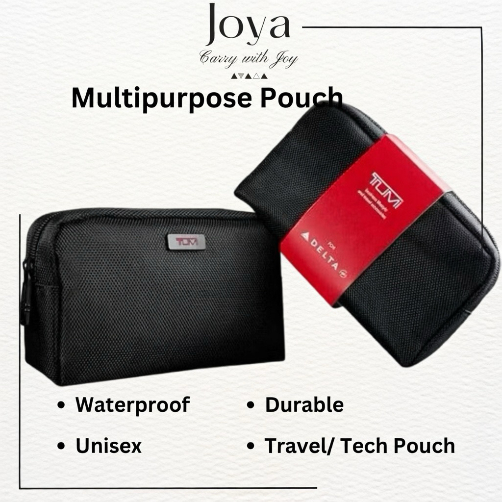 Delta Airlines กระเป๋าเครื่องสําอาง Small Amenity Pouch Power Bank Storage Bag Organizer Travel Cable Bag
