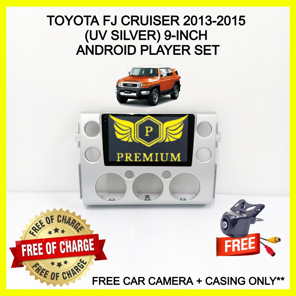 TOYOTA FJ CRUISER 2013-2015 (UV SILVER) 9-INCH ANDROID PLAYER SET (ฟรีกล้องติดรถยนต์+CASING)