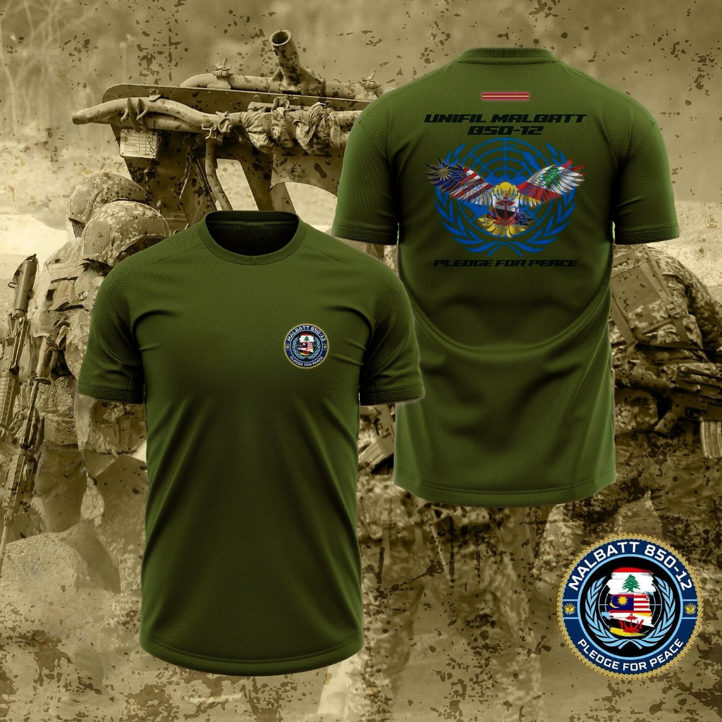 UNIFIL MALBATT 850-12 เสื้อยืด Pledge สําหรับ Peace Peace Peace Keeping Mission Tee Unisex Lelaki Wa
