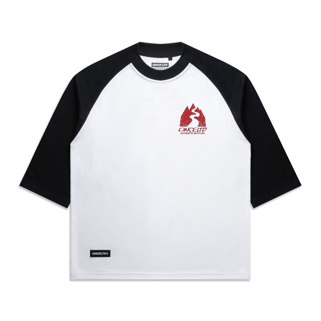 Once LTD Nature Way 3Q Raglan เสื้อเชิ้ตสีขาว