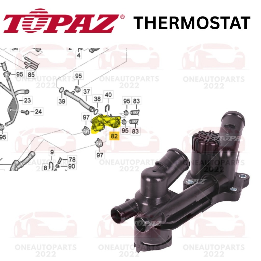 TOPAZ COOLANT THERMOSTAT VW BEETLE 1.2TSI POLO 1.2 TSI VENTO 1.2TSI CBZB เครื่องยนต์
