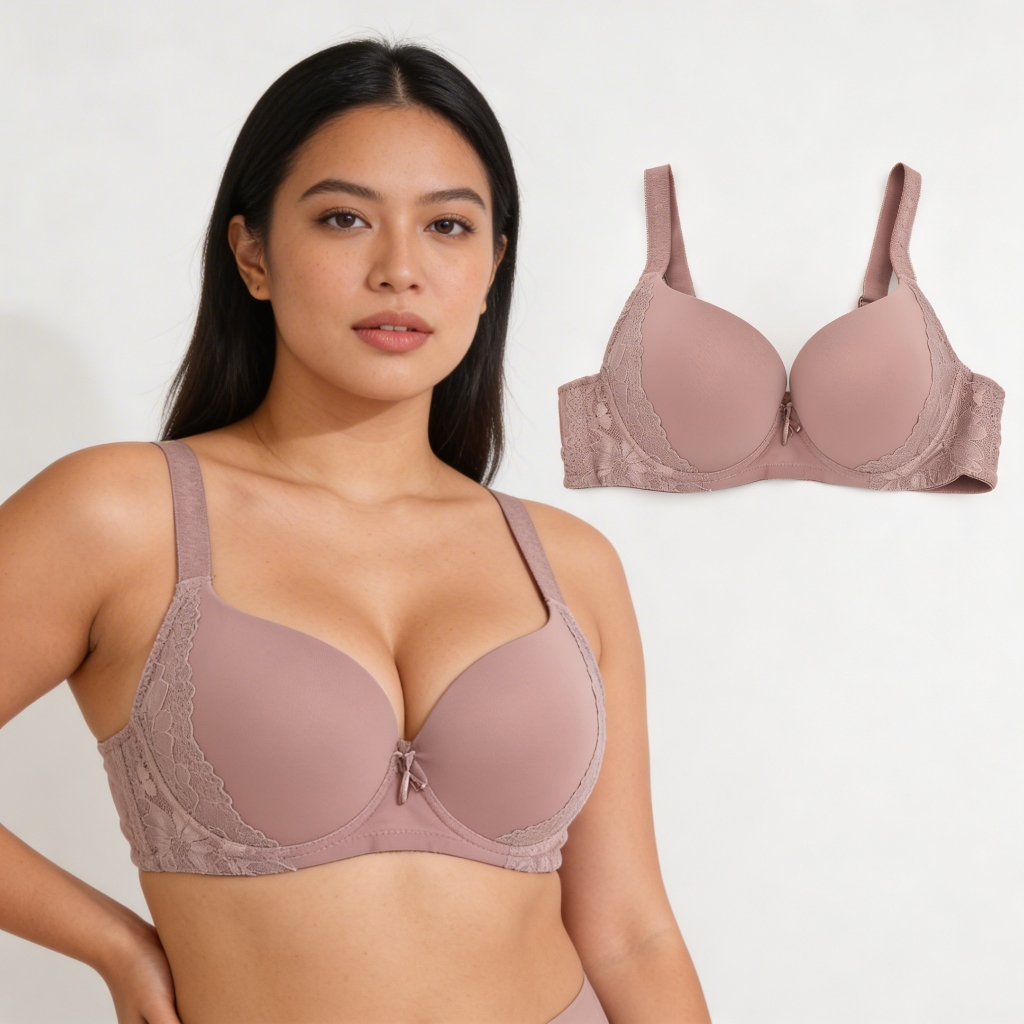 B&C Full Coverage Lace Bra C/D Cup Support Underwire Lace Bra 34C-44D สบายทุกวัน Plus Size Bra