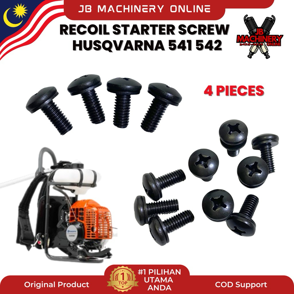 4PCS RECOIL STARTER SCREW MESIN RUMPUT HUSQVARNA 541 542