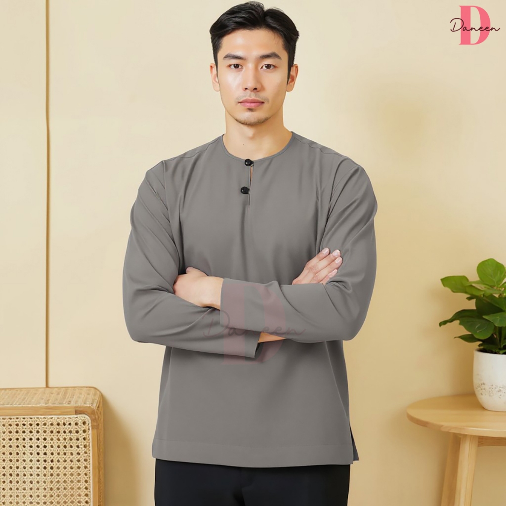 Kurt Lelaki Full Sleeves Kurta Longneck Panjang Kurta Round Neck - Kurta Zohan
