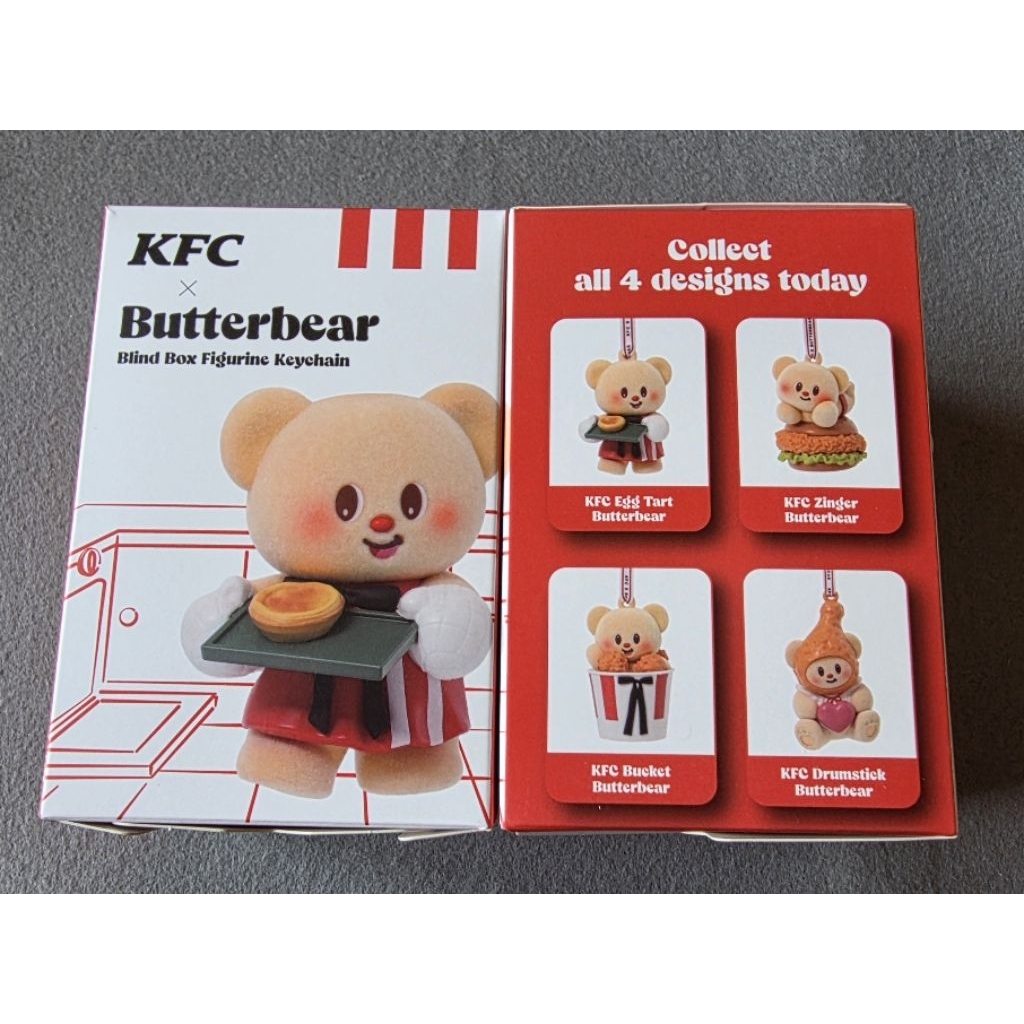 Kfc x Butterbear Keychain Blind Box Sticker Quby