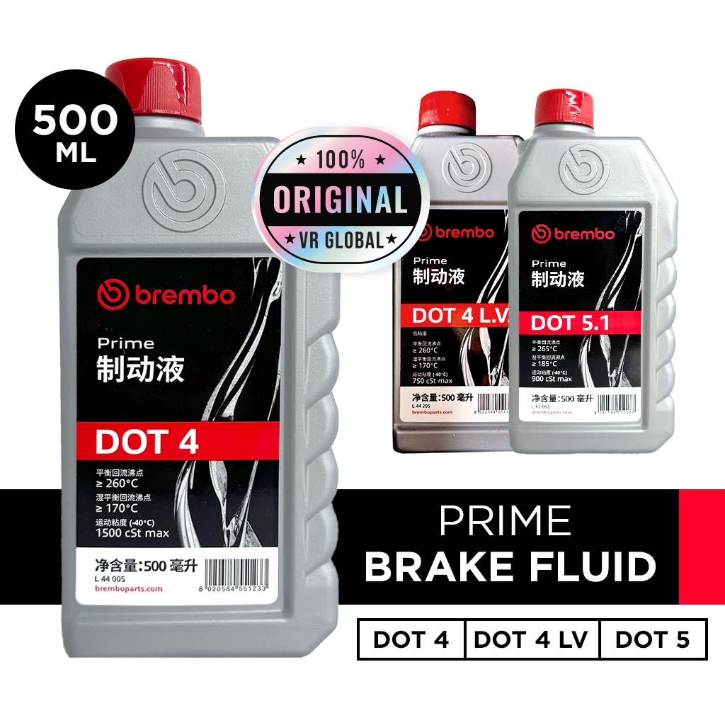 Brembo Prime / น้ํามันเบรกพรีเมี่ยม Dot 4 / Dot 4 LV / Dot 5.1 - Minyak Brek Brembo (250ml/500ml)