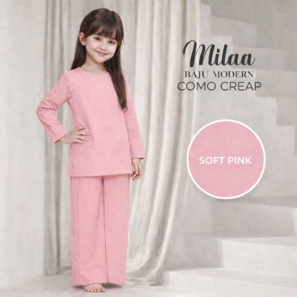 Baju Kurung COMO Modern Budak Kain COMO CREAP ผ้าคุณภาพดี