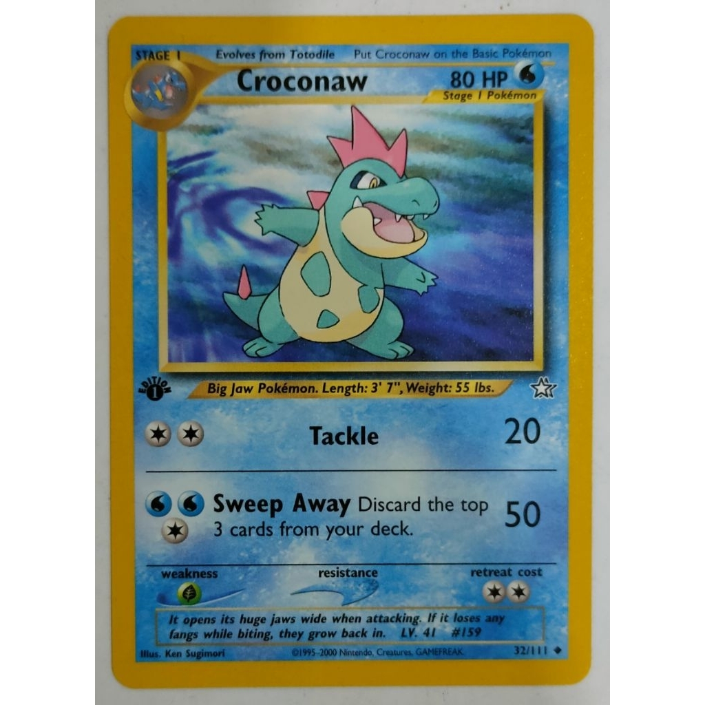 Croconaw - 32/111 - Uncommon 1st Edition (Neo Genesis 1st Edition Singles) [Near Mint]