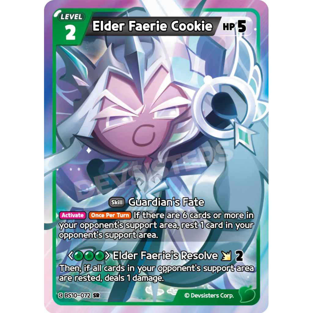 💥 คุกกี้รัน Braverse TCG | คุกกี้เอลเดอร์ฟารี (SR) | BS10-072 การ์ดเดี่ยว BS10