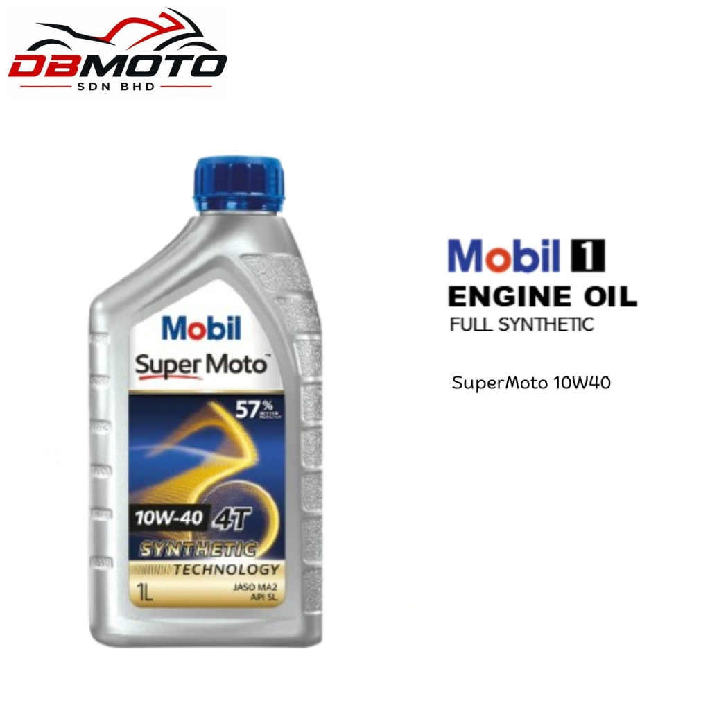 Mobil Super Moto สกู๊ตเตอร์ 10W-40 Mobil 1 Super Moto 4T 10W-40 4-AT เทคโนโลยีสังเคราะห์เครื่องยนต์น